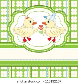 Baby shower with cute duck pattern