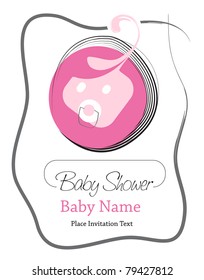 Baby shower: Cute Baby Girl, Pacifier