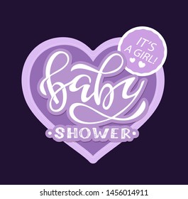 Baby Shower - cute hand drawn doodle lettering label art poster banner 
