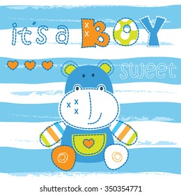 Baby shower with cute little hippo