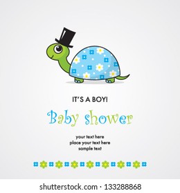 baby shower with cute turtle