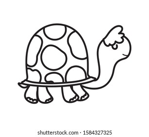 baby shower cute turtle animal cartoon vector illustration line style