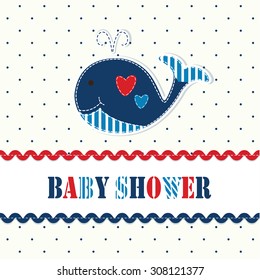 Baby shower with cute whale