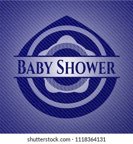 Baby Shower with denim texture