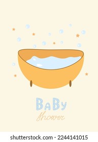 Babydusche. Cute-Whirlpool und Babydusche, handgezeichnet