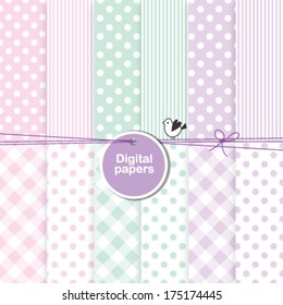 baby shower design elements - backgrounds for cards, scrapbook, album, invitation,  svg
