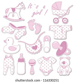 Baby Shower Design Elements. Set Of Baby Icons