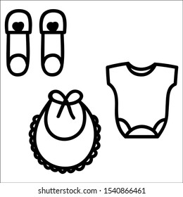 Baby shower design elements. Set of baby icons.
