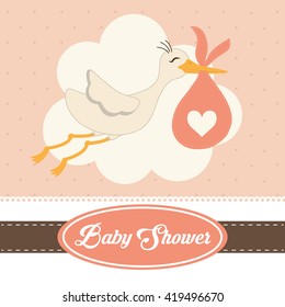 Baby Shower design. Invitation concept. Colorful illustration