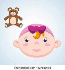 Baby shower design. invitation design.  isolated illustration