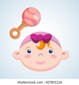 Baby shower design. invitation design.  isolated illustration