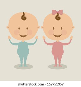 baby shower design over beige  background vector illustration  