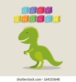 baby shower design over beige  background vector illustration   