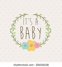 Baby shower design over beige background, vector illustration