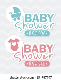 baby shower design over  blue background vector illustration