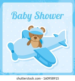 baby shower design over blue background vector illustration  