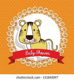 baby shower design over dotted background vector illustration 
