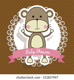 baby shower design over dotted background vector illustration 