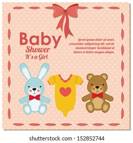 baby shower design over dotted background vector illustration 