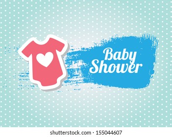 baby shower design over dotted background vector illustration 