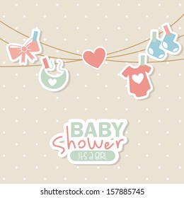 baby shower design over dotted background vector illustration 