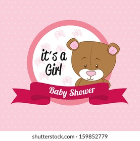 baby shower design over dotted background vector illustration  