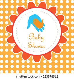 baby shower design over dotted background vector illustration