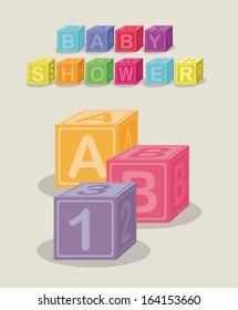 baby shower design over gray  background vector illustration   