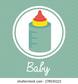 Baby Shower design over green background, vector illustration