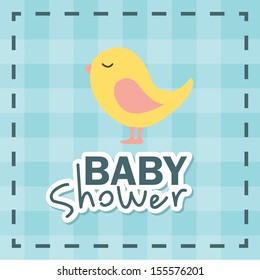 baby shower design over grid background vector illustration