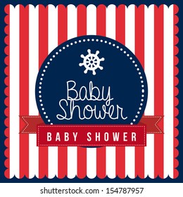 baby shower design over lineal background vector illustration