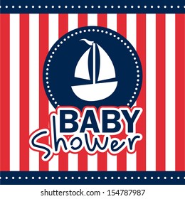 baby shower design over lineal background vector illustration