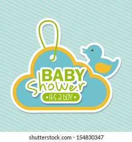 baby shower design over lineal background vector illustration