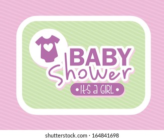 baby shower design over lineal  background vector illustration