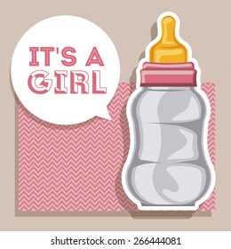 Baby shower design over pastel background, vector illustration