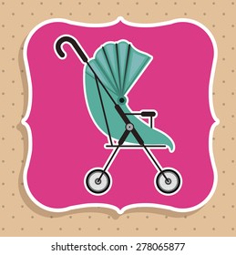 Baby Shower design over pastel background, vector illustration
