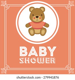 Baby Shower design over pastel background, vector illustration