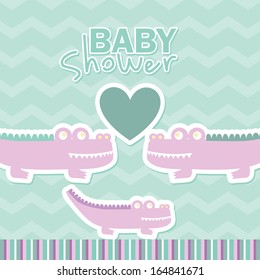 baby shower design over pattern background vector illustration 