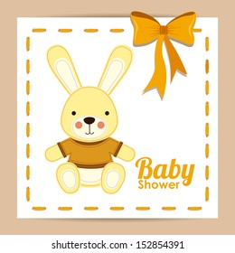 baby shower design over pink background vector illustration 