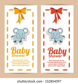 baby shower design over pink background vector illustration  