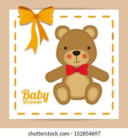 baby shower design over pink background vector illustration 