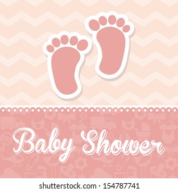 baby shower design over pink background vector illustration 