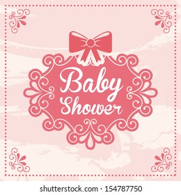 baby shower design over pink background vector illustration