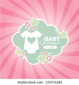 baby shower design over pink background vector illustration 