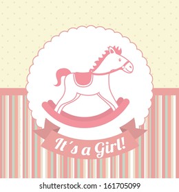 baby shower design over pink  background vector illustration  