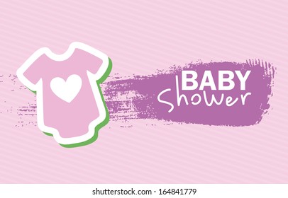 baby shower design over pink  background vector illustration