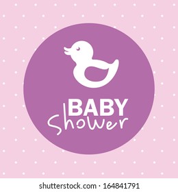baby shower design over pink background vector illustration