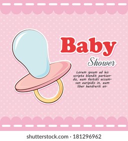baby shower design  over pink background vector illustration
