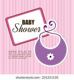 Baby shower design over pink background,vector illustration