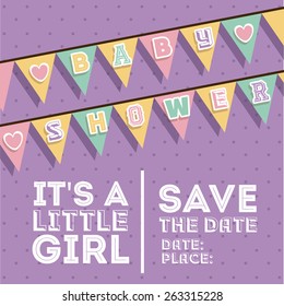 Baby Shower design over pointed background, vector illustration